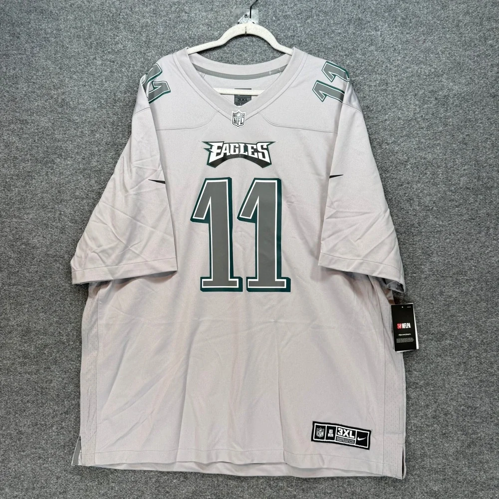 Philadelphia Eagles Jersey Men 3XL Nike Football Gray AJ Brown 11 Atmosphere NEW